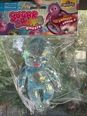 Sugar Swap Onesie - Blue Glitter Baby Sensory Squeeze Toy- Orb Curiosities